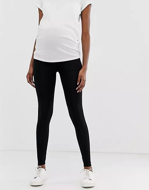 ASOS DESIGN Maternity over the bump leggings in black | ASOS (Global)