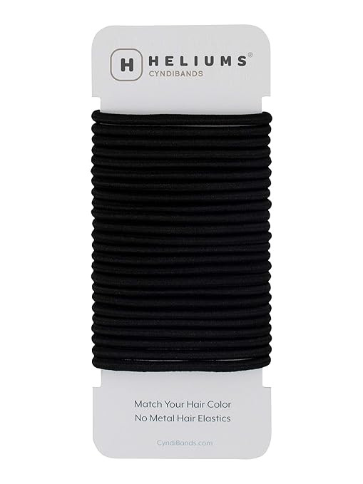 Cyndibands Elastic Hair Ties – Black - No Damage 4mm Ponytail Holders for Women & Kids, 24-Pack... | Amazon (US)