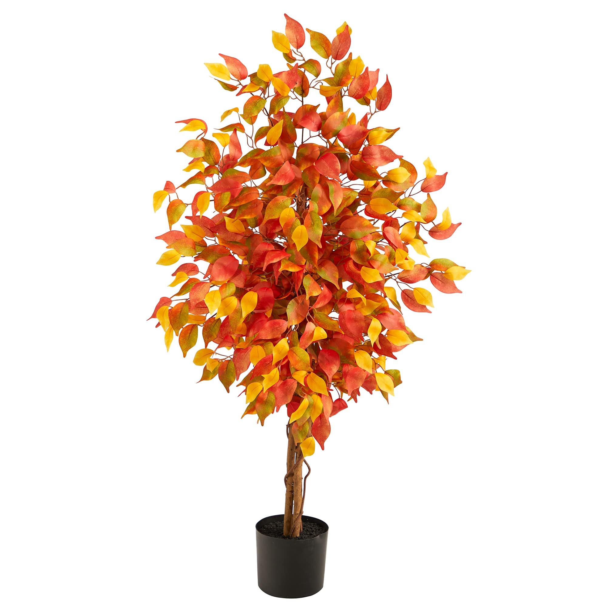Nearly Natural 4ft. Autumn Ficus Artificial Fall Tree | Amazon (US)