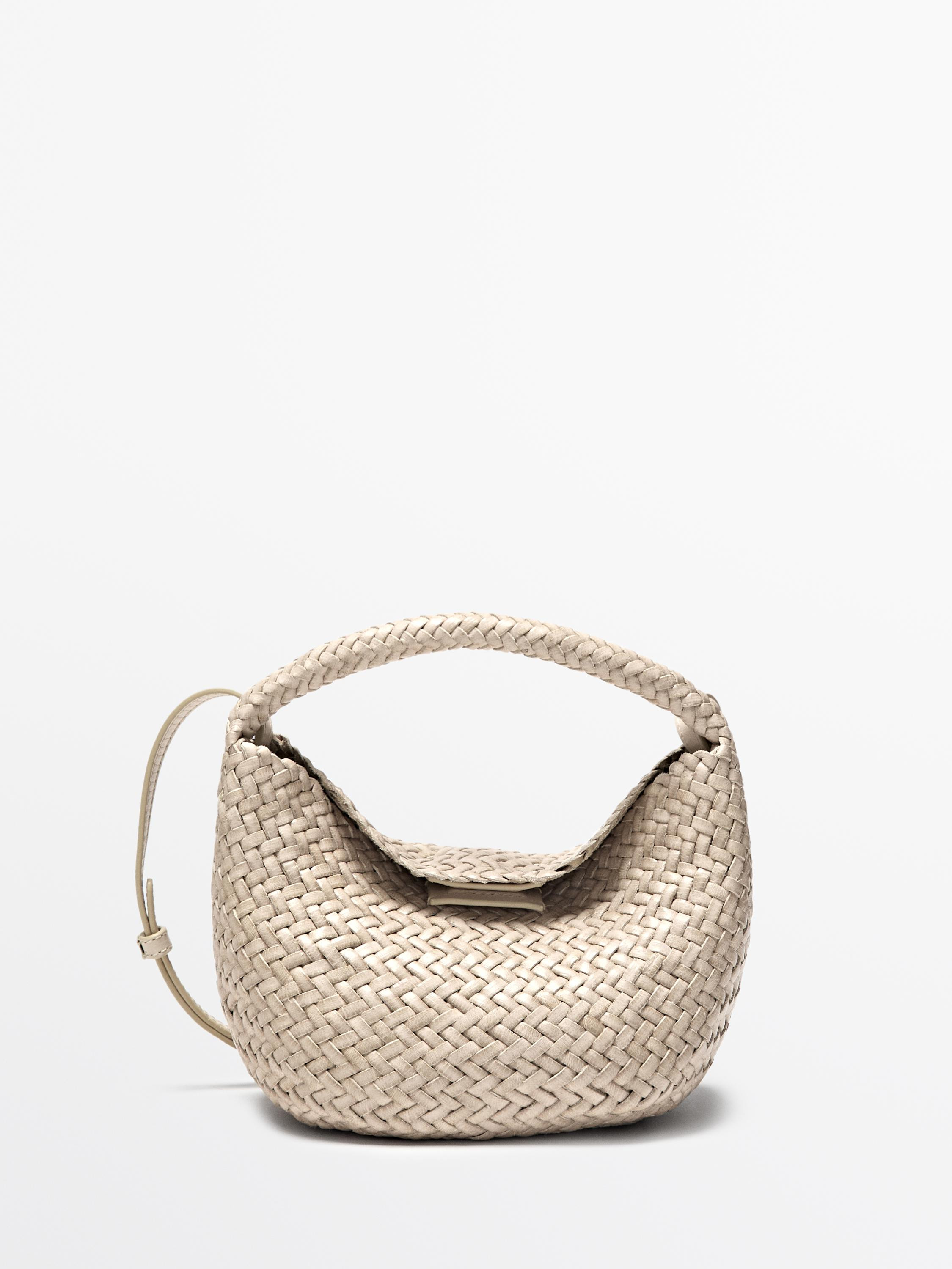 Nappa leather braided mini bag | Massimo Dutti UK