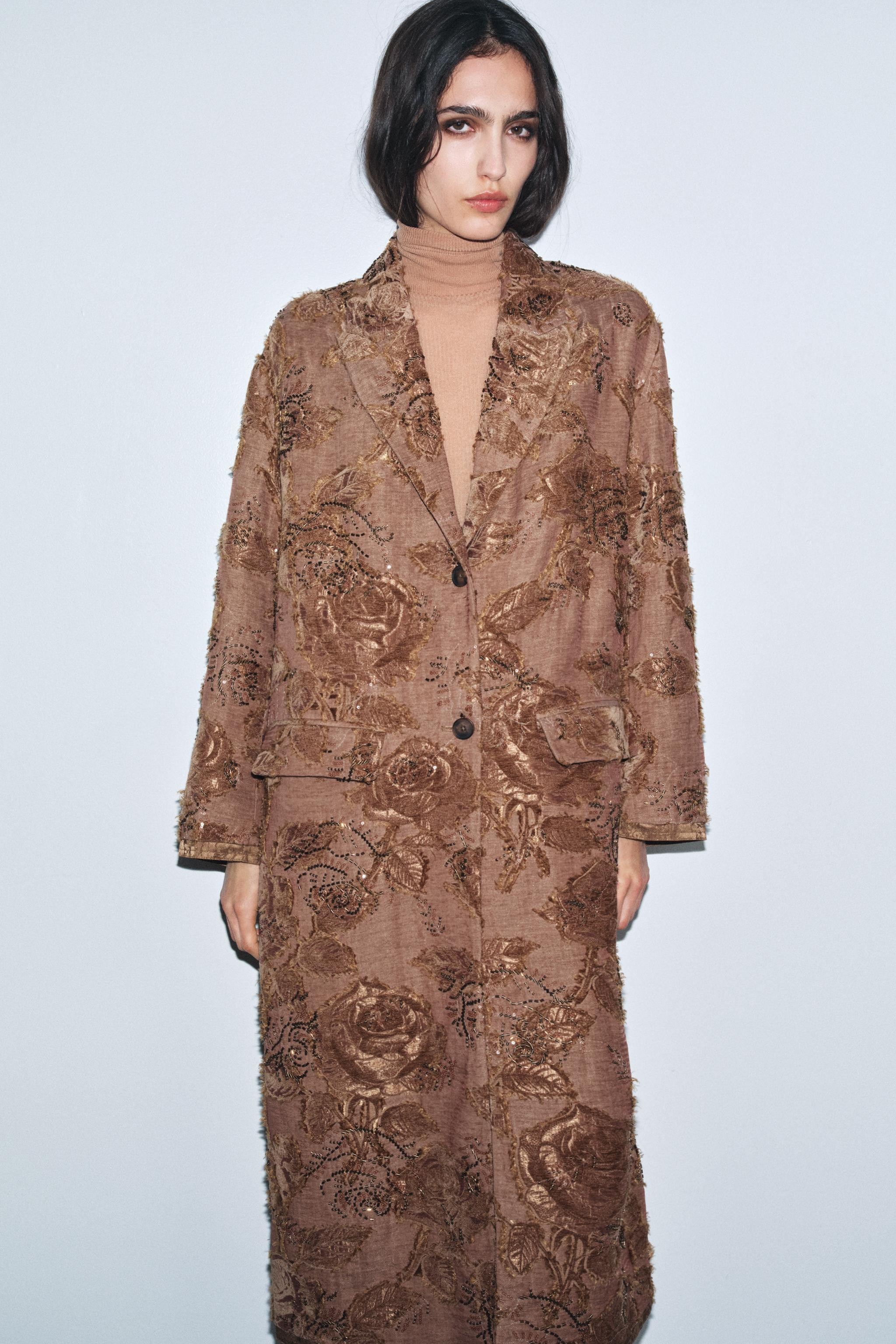 ZW COLLECTION LIMITED EDITION EMBROIDERED LONG COAT | Zara US