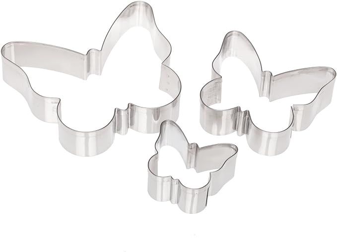Ateco Plain Edge Butterfly Cutter Set in Assorted Sizes, Stainless Steel, 3 Pc Set | Amazon (US)