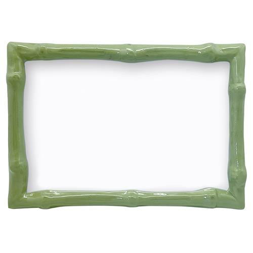 Mariposa Bamboo Coastal Beach Green Aluminum Photo Frame - 4x6 | Kathy Kuo Home