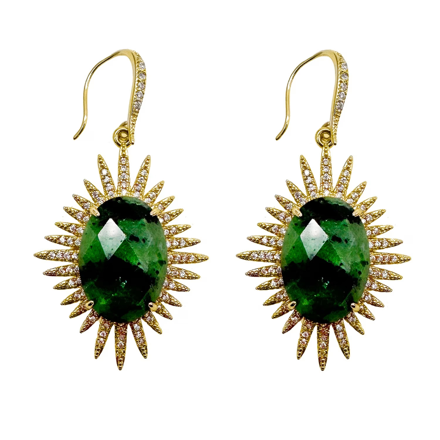 Epidote Hook Earrings | Wolf & Badger