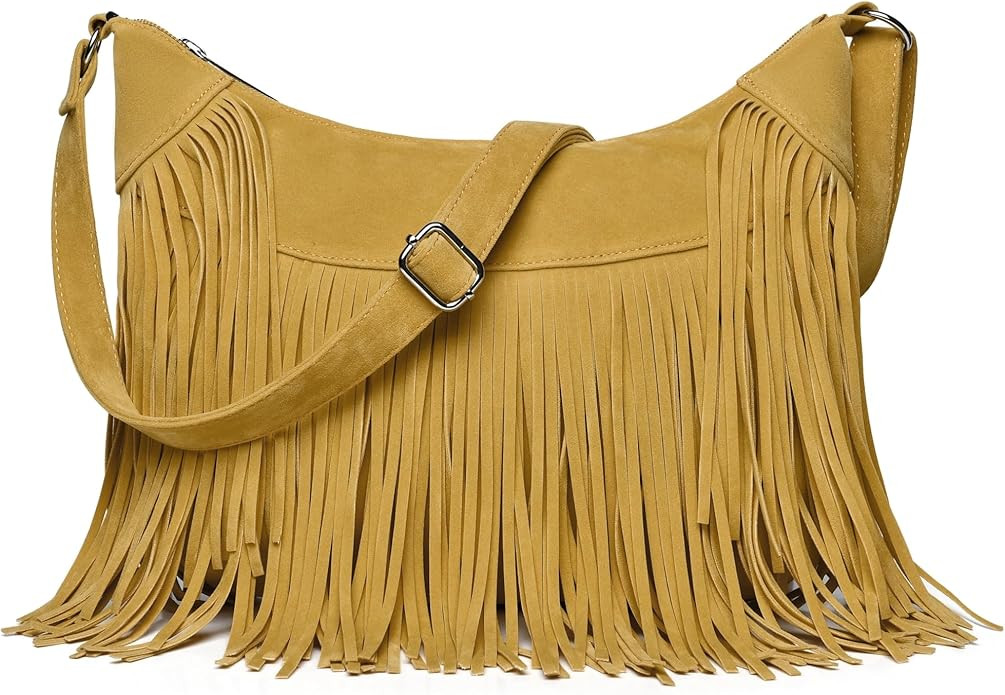 Fringe Hobo Bags for Women Vintage Suede Crossbody Bag Hippie Western Cowgirl Purses Tassel Shoul... | Amazon (US)