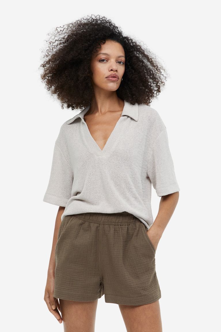 Crinkled Cotton Shorts | H&M (US)
