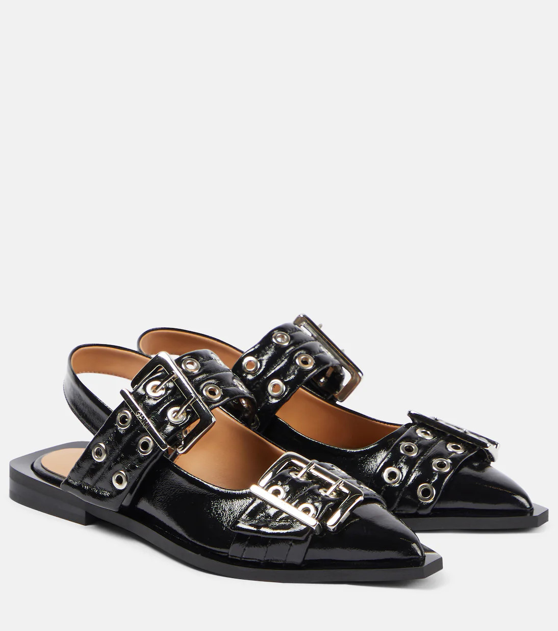 Faux-leather slingback flats | Mytheresa (INTL)