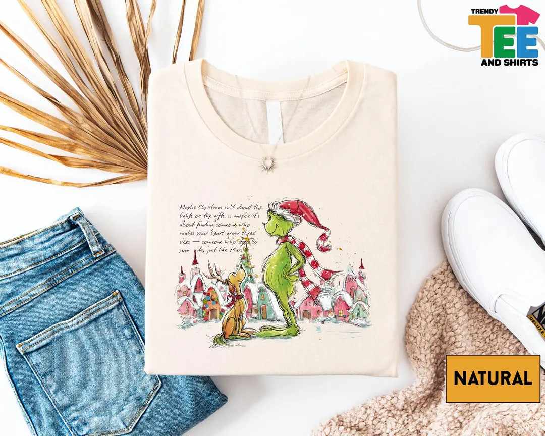Grinch and Max Christmas Shirt, Maybe Christmas Isn't About the Lights Tee, Retro Whoville Holida... | Etsy (US)