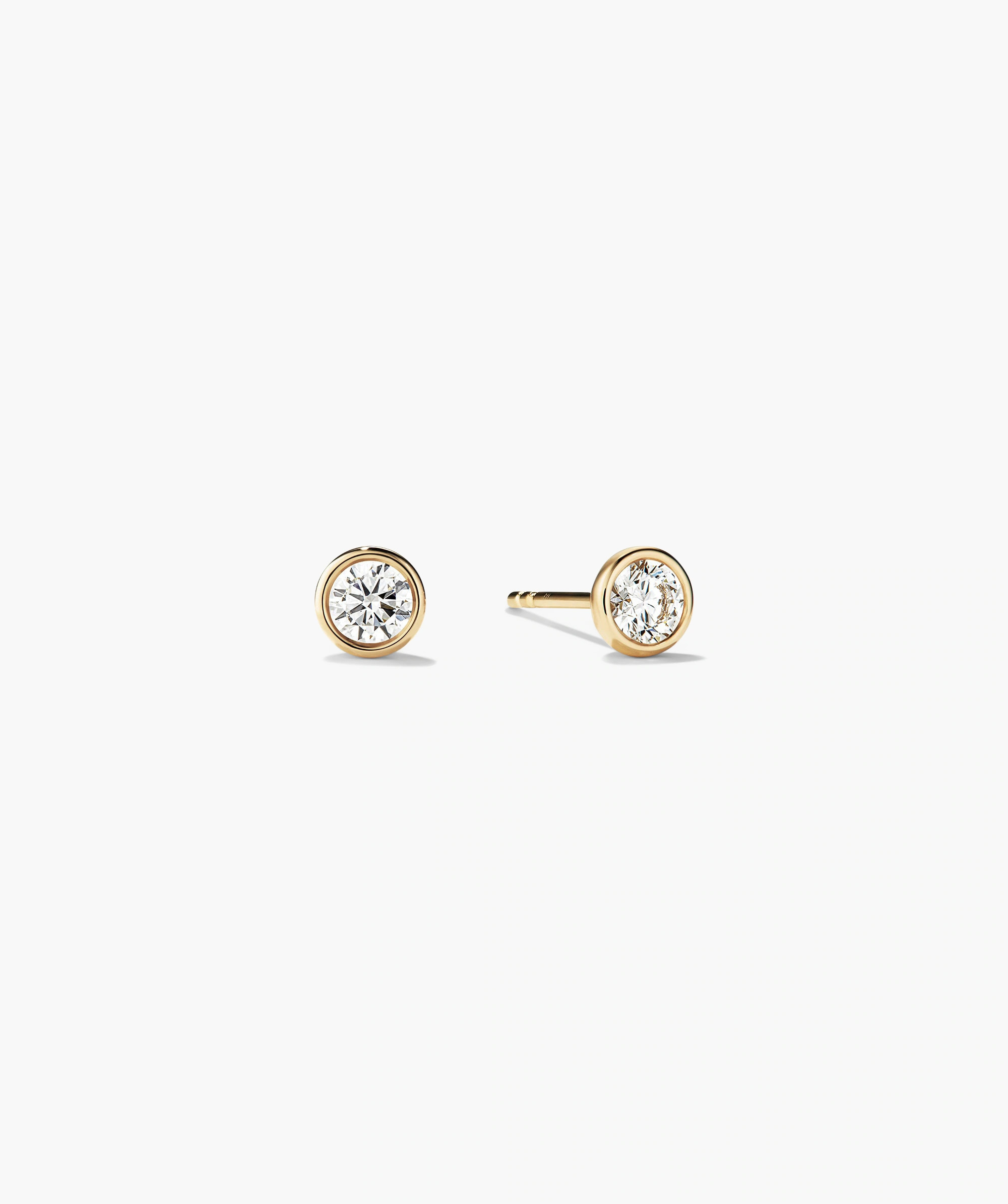 Bezel Round Lab Grown Diamond Studs 0.5 ct | Mejuri Fine Crew