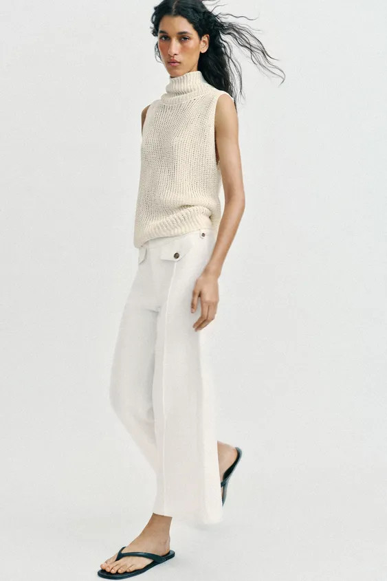 RUSTIC WEAVE CULOTTES | Zara UK