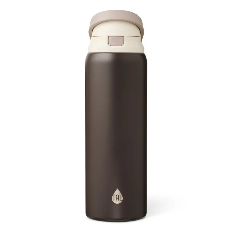 TAL Stainless Steel 2-in-1 Straw and Chug Water Bottle with Push Lid 32 fl oz, Mocha | Walmart (US)