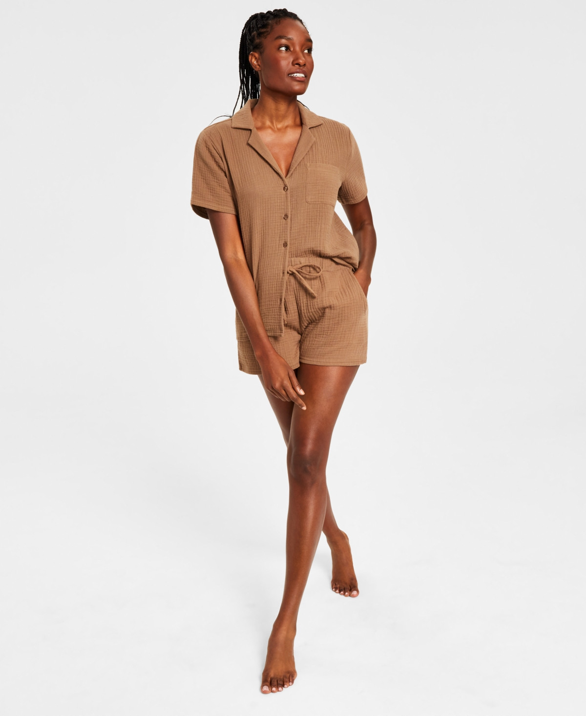 Jenni Women's Cotton Gauze Shorts Pajama Set, Created for Macy's | Macys (US)