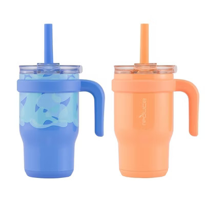 Reduce 14oz 2pk Coldee Kids Mugs with Spill-Proof Straw | Target