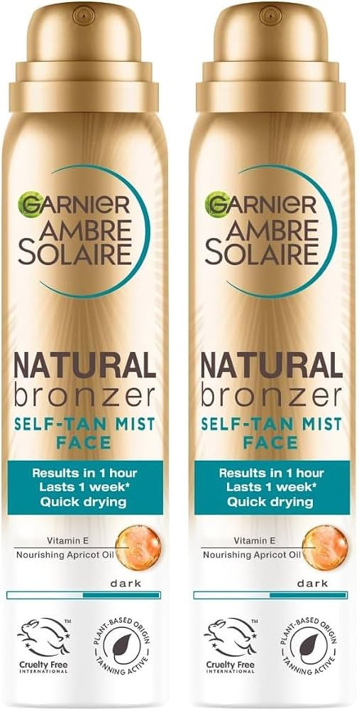 Garnier Ambre Solaire Natural Bronzer Quick Drying Dark Self Tan Face Mist 75ml (Pack of 2) | Amazon (UK)