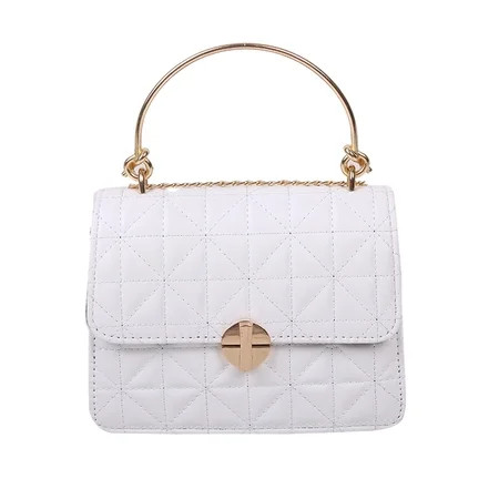 Bafind Casual PU Crossbody Bag Women Round Handle Shoulder Chain Handbag (White S) | Walmart (US)
