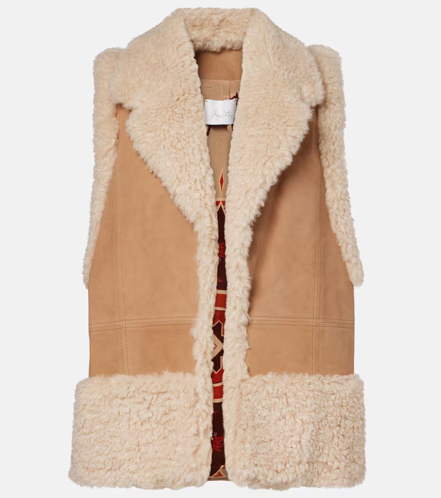 Johanna Ortiz Faux shearling-trimmed suede vest | Mytheresa (US/CA)