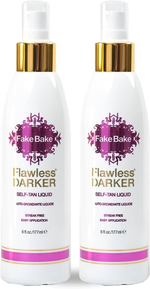 Fake Bake Flawless Darker Self-Tanning Liquid Streak-Free, Long-Lasting Natural Glow For All Skin... | Amazon (US)