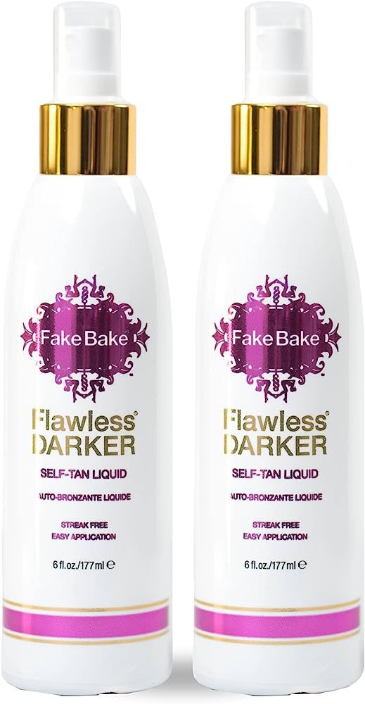 Fake Bake Flawless Darker Self-Tanning Liquid Streak-Free, Long-Lasting Natural Glow For All Skin... | Amazon (US)