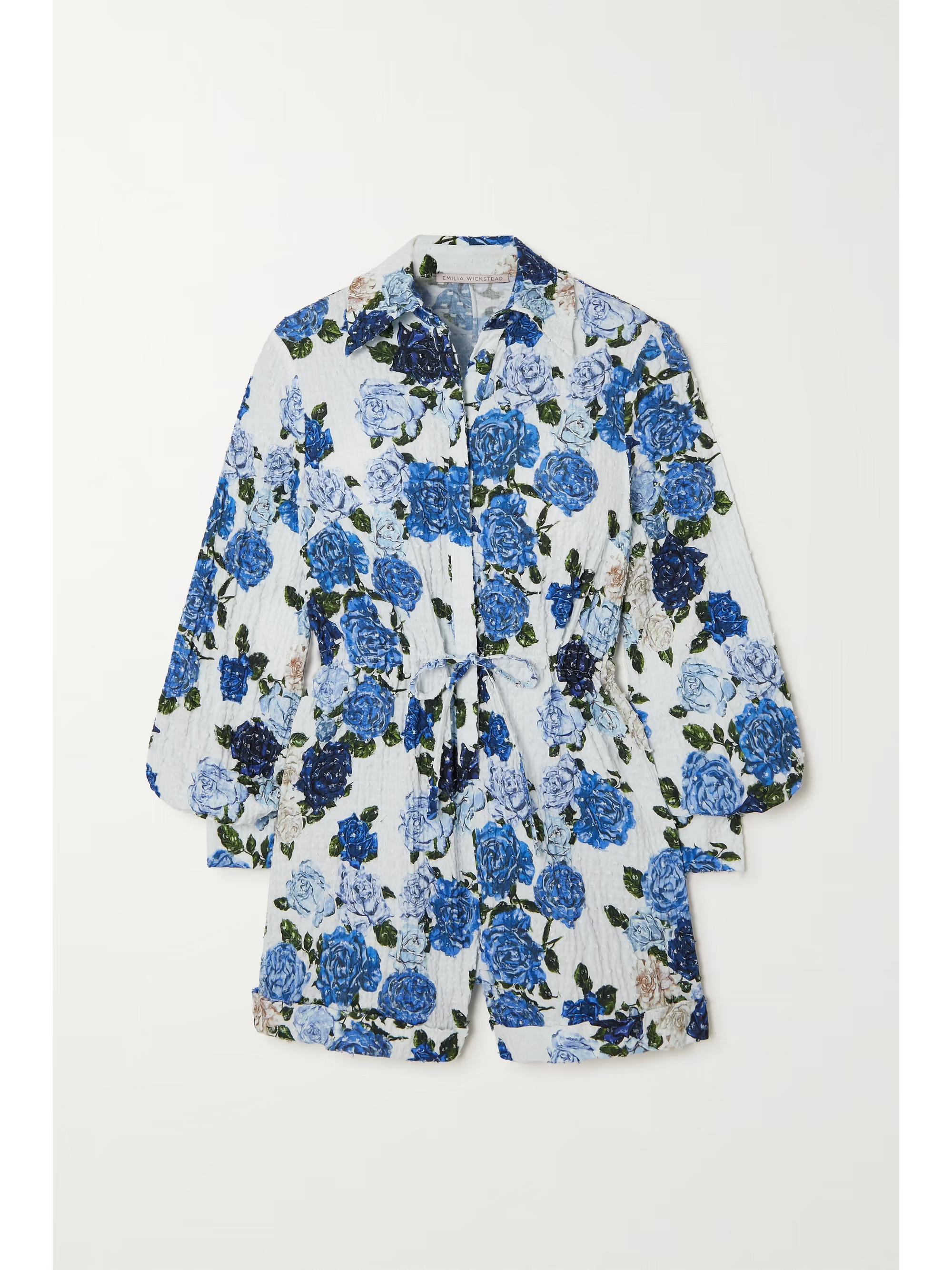 Blanche floral-print Swiss-dot cotton-blend seersucker playsuit | NET-A-PORTER (US)