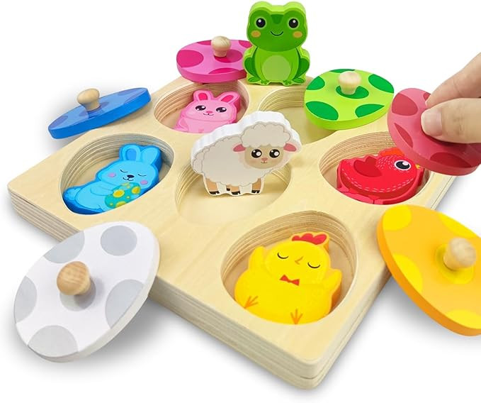 Easter Wooden Pegged Puzzles Montessori Toys for Toddlers Kids Boys Girls Easter Basket Stuffers ... | Amazon (US)