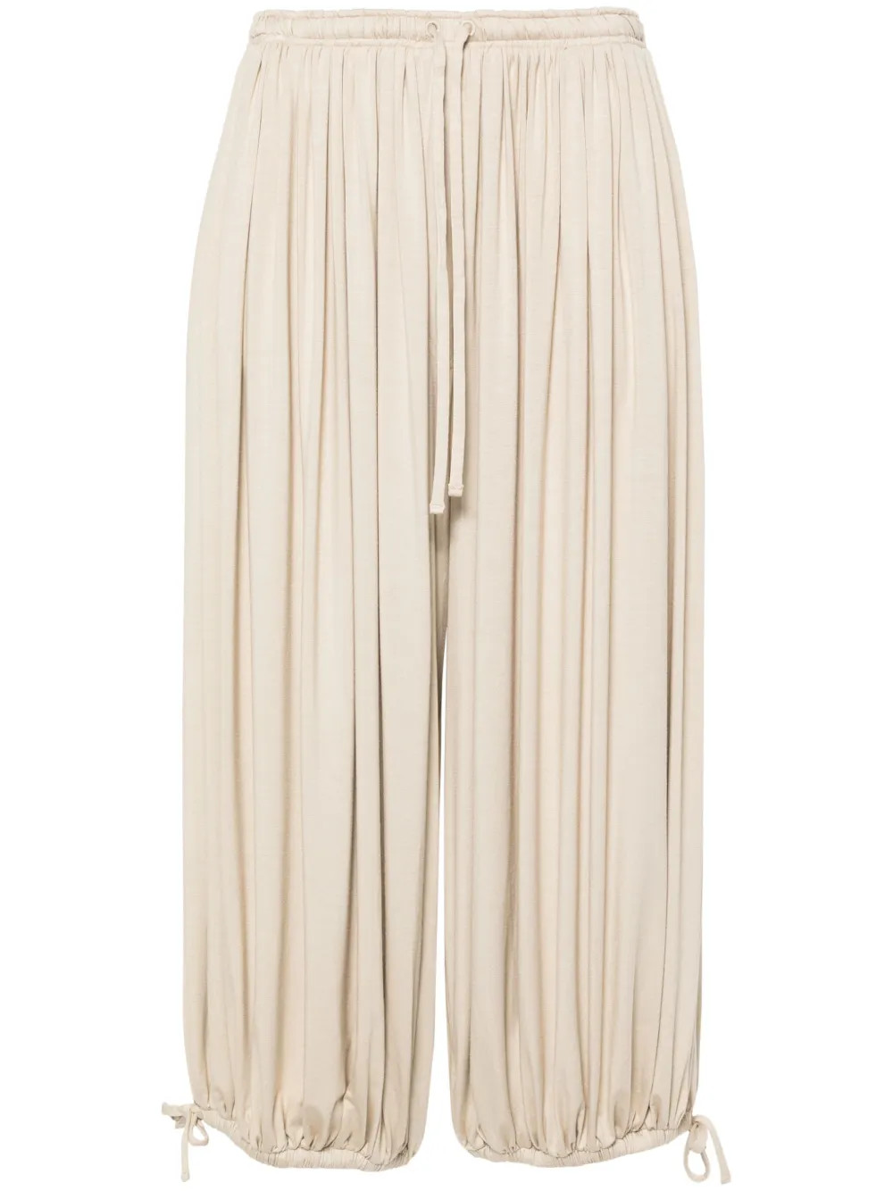 TOTEME Gathered Jersey Trousers | Neutrals | FARFETCH | Farfetch Global