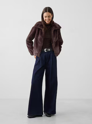 Faux Fur Short Jacket | Banana Republic Factory