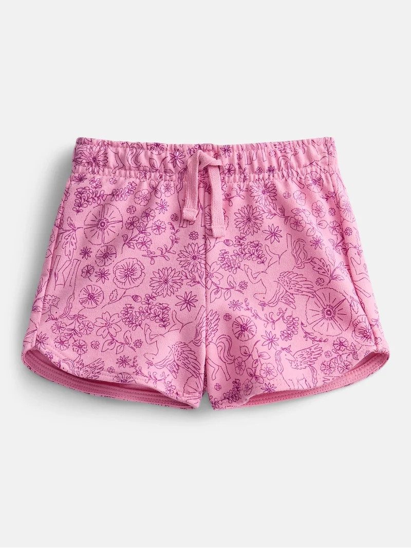 Wonder Nation Toddler Girls Dolphin Hem Printed Shorts, Sizes 18M-5T | Walmart (US)