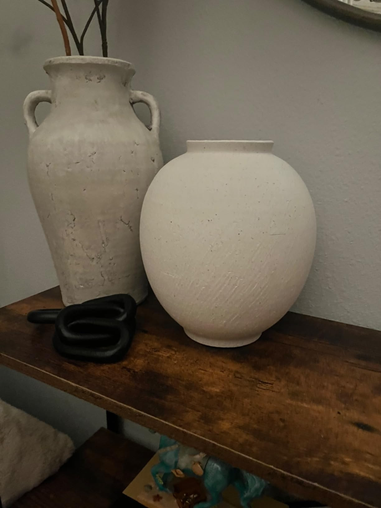 LE TAUCI Ceramic Rustic Vase, 9.8 Inch Minimalist Flower Vase, Farmhouse Tall Vase for Table, Liv... | Amazon (US)