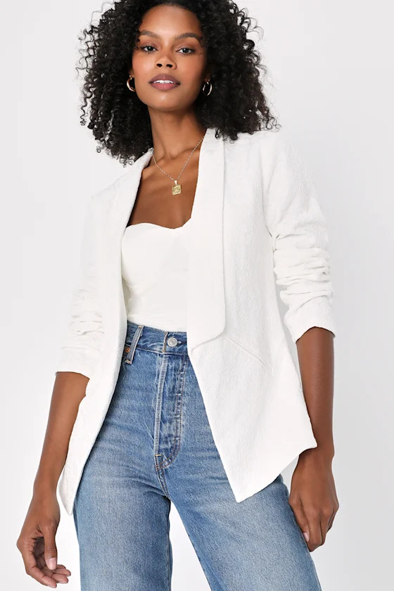 Miss Punctuality White Lace Lightweight Blazer | Lulus (US)
