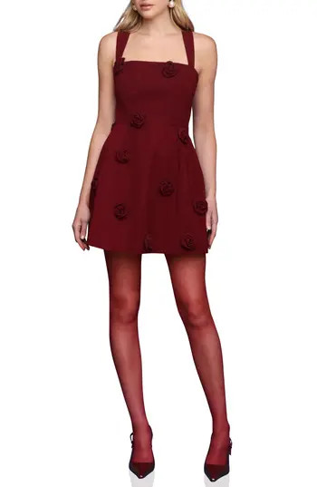 Avec Les Filles Rosette Appliqué Minidress in Merlot at Nordstrom Rack, Size 4 | Nordstrom Rack