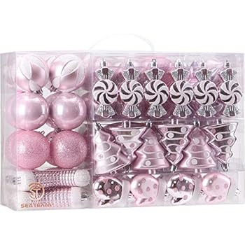 Sea Team 77-Pack Assorted Shatterproof Christmas Balls Christmas Ornaments Set Decorative Baubles... | Amazon (US)