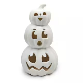 8" Ceramic LED 3 Stacked Jack O Lanterns by Make Market® | Michaels Stores