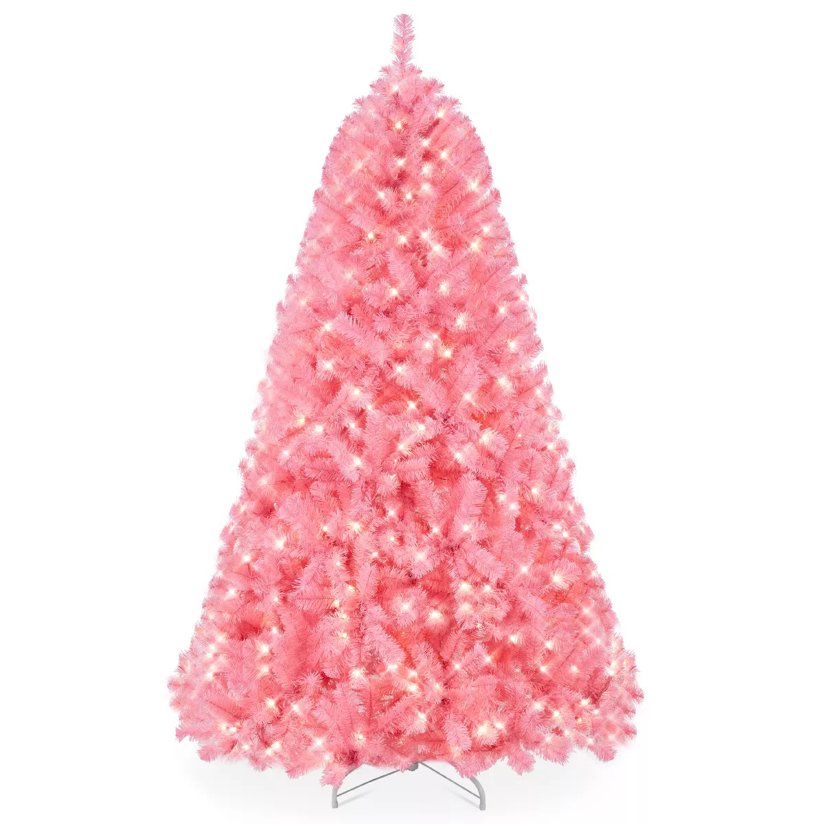 Best Choice Products Pre-Lit Pink Christmas Tree, Artificial Full Holiday Decoration w/ Branch Ti... | Target
