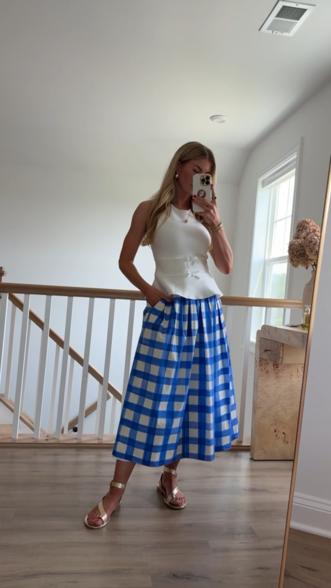 Peplum top + checkered skirt! 
Top: Run TTS. Wearing size small. 
Skirt: Runs TTS. Wearing size XS. 

#LTKSeasonal #LTKStyleTip #LTKBeauty