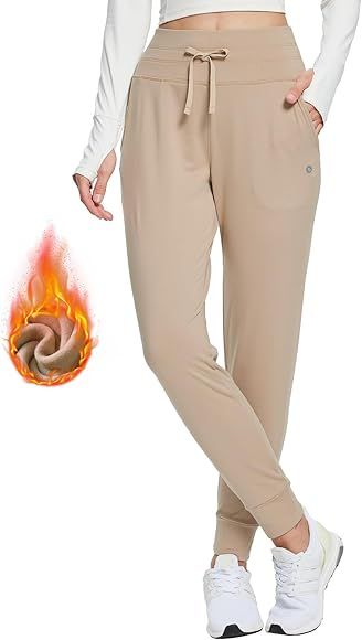 BALEAF Women's Fleece Lined Pants Water-Resistant Sweatpants Winter Thermal Ski Hiking Running Jo... | Amazon (US)