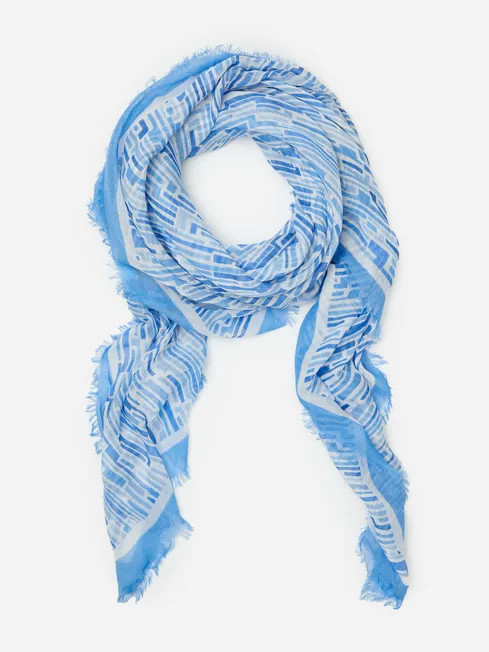 Giselle Scarf in Collins Stripe Border | J.McLaughlin