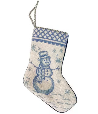 Limited Edition Pearly Gates Designs Friendly Frosty in Toile Needlepoint Stocking | Dillard's