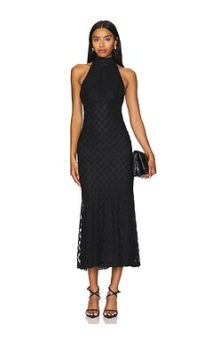 Bardot Ola Lace Midi Dress in Black from Revolve.com | Revolve Clothing (Global)