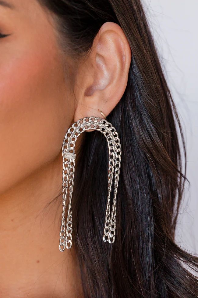 Chain U-Shaped Earrings | Pink Lily