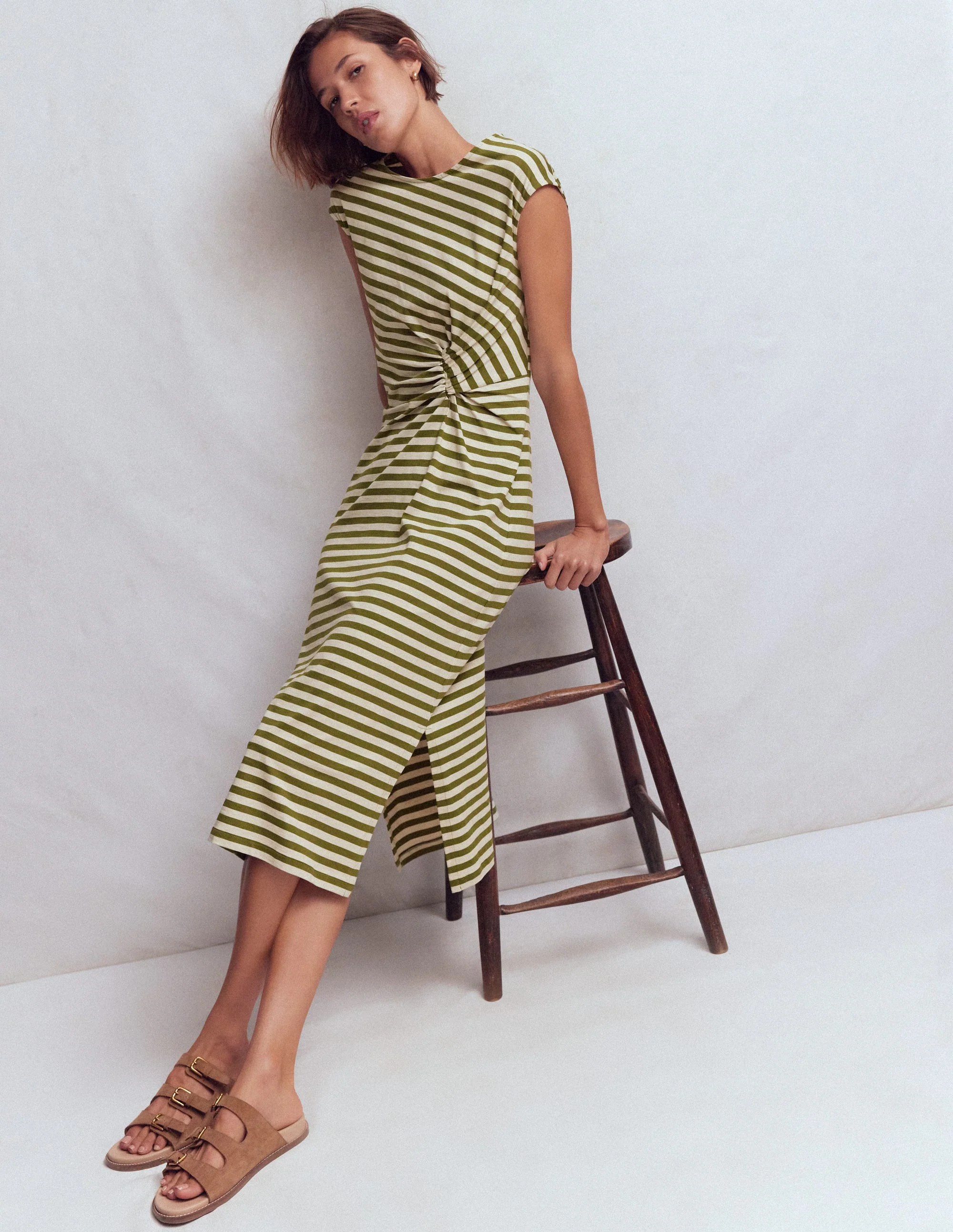 Delilah Twisted Midi Dress-Stripe | Boden (US)