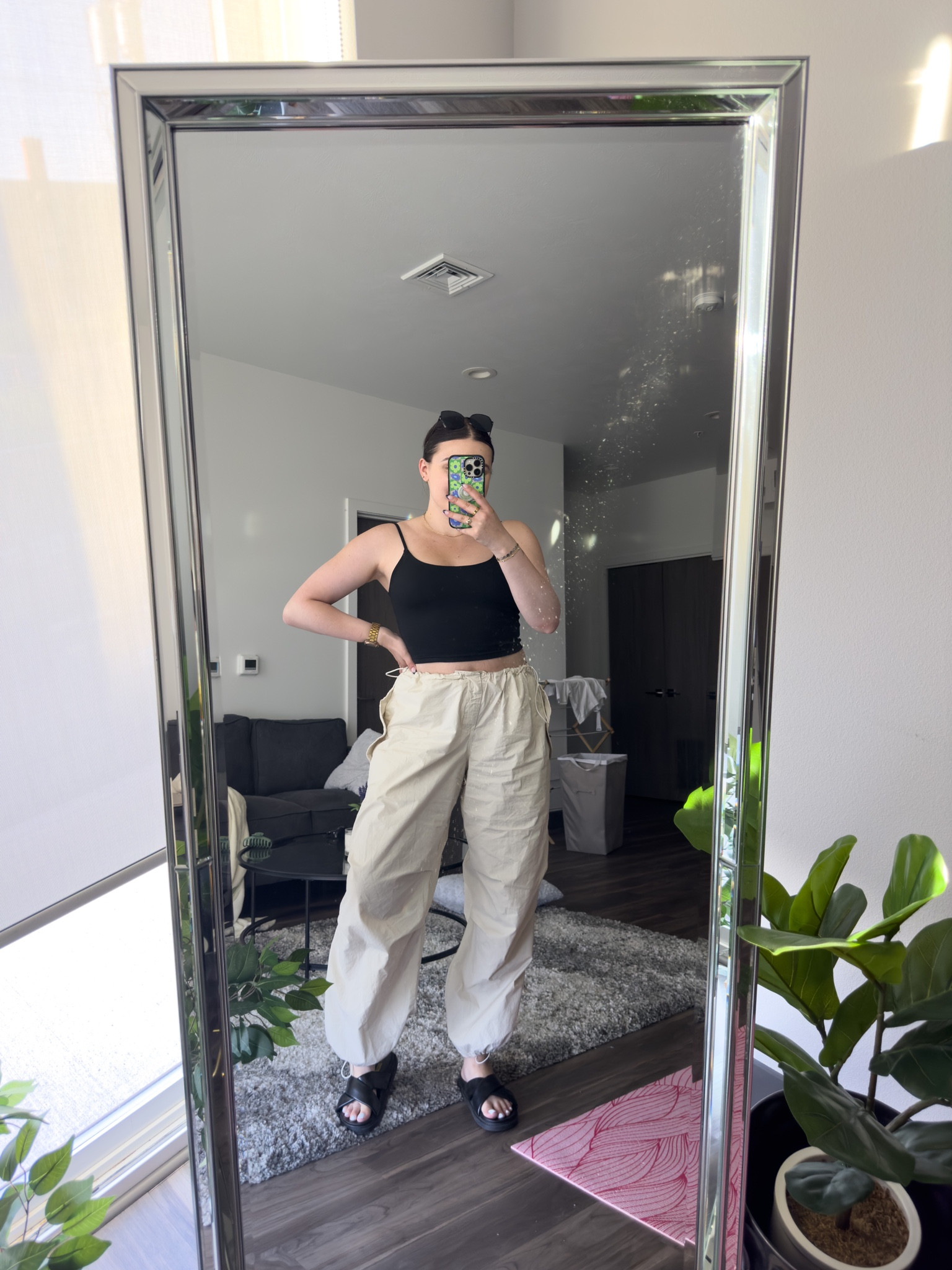 Ultra casual summer outfit! Featuring cargo pants and the best black sandals. 

I’m wearing a M tank, size L pants and size 9 sandals

#LTKstyletip #LTKSeasonal #LTKunder100