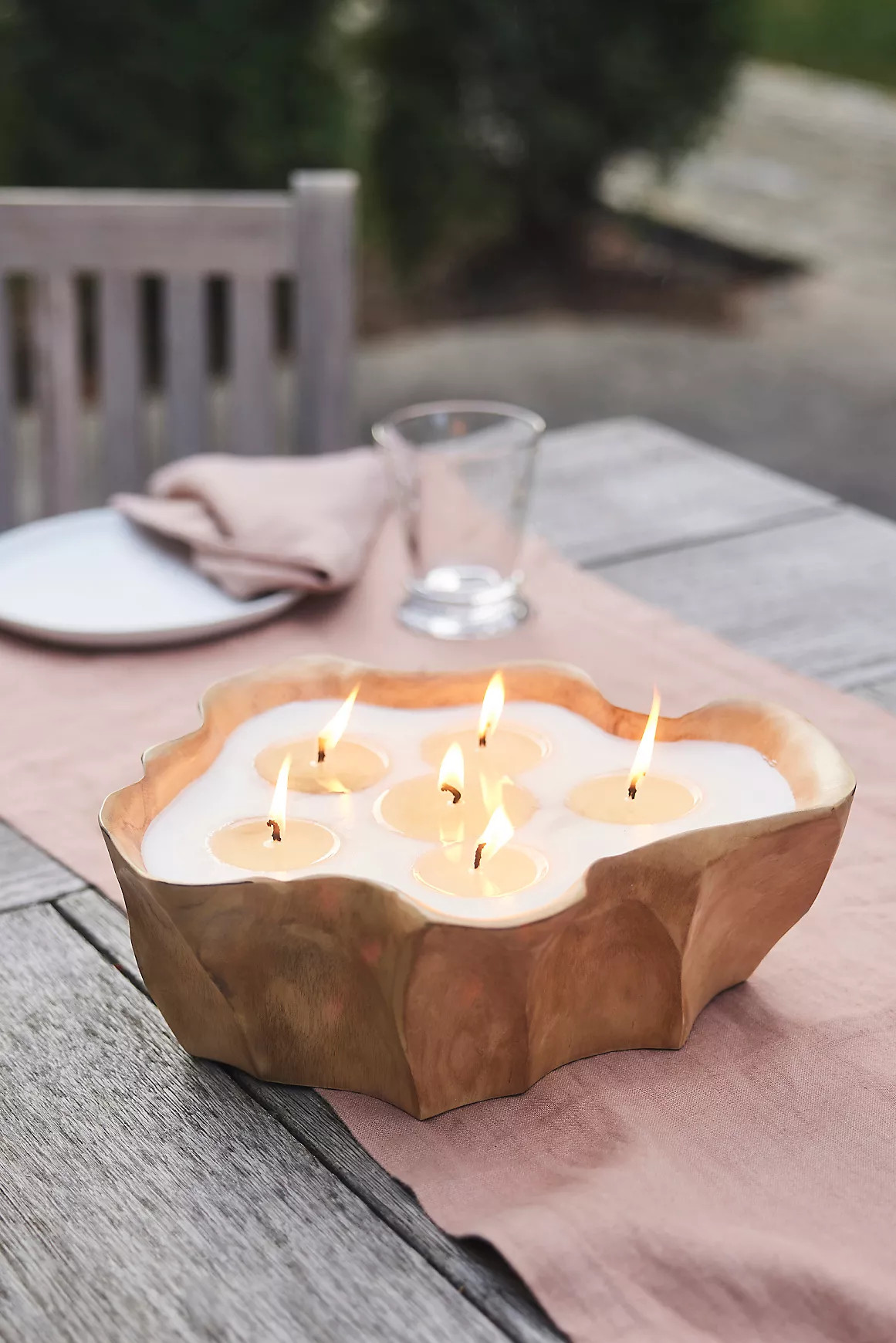 Teak Bowl Candle, Citronella | Terrain