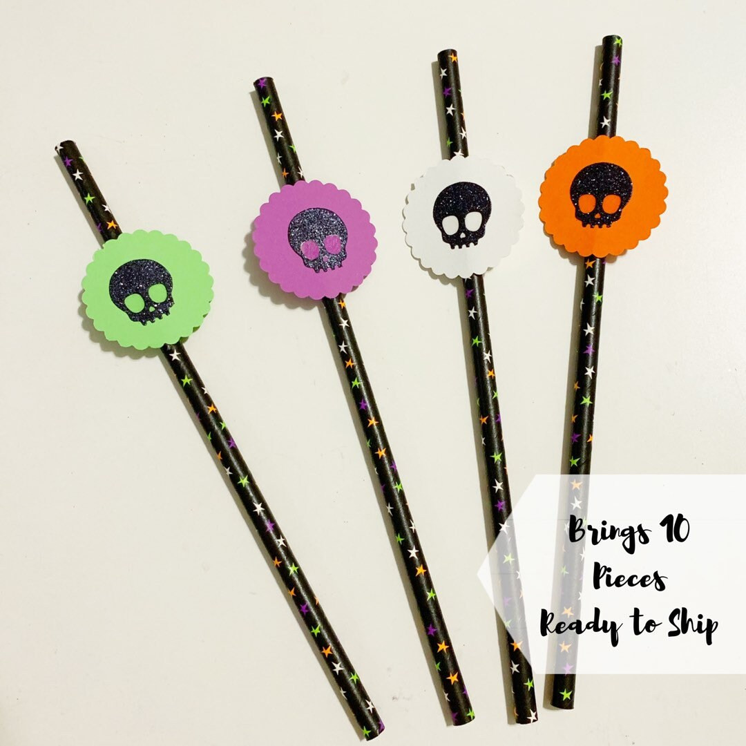 Halloween Straw Toppers Halloween Party Straw Toppers - Etsy | Etsy (US)