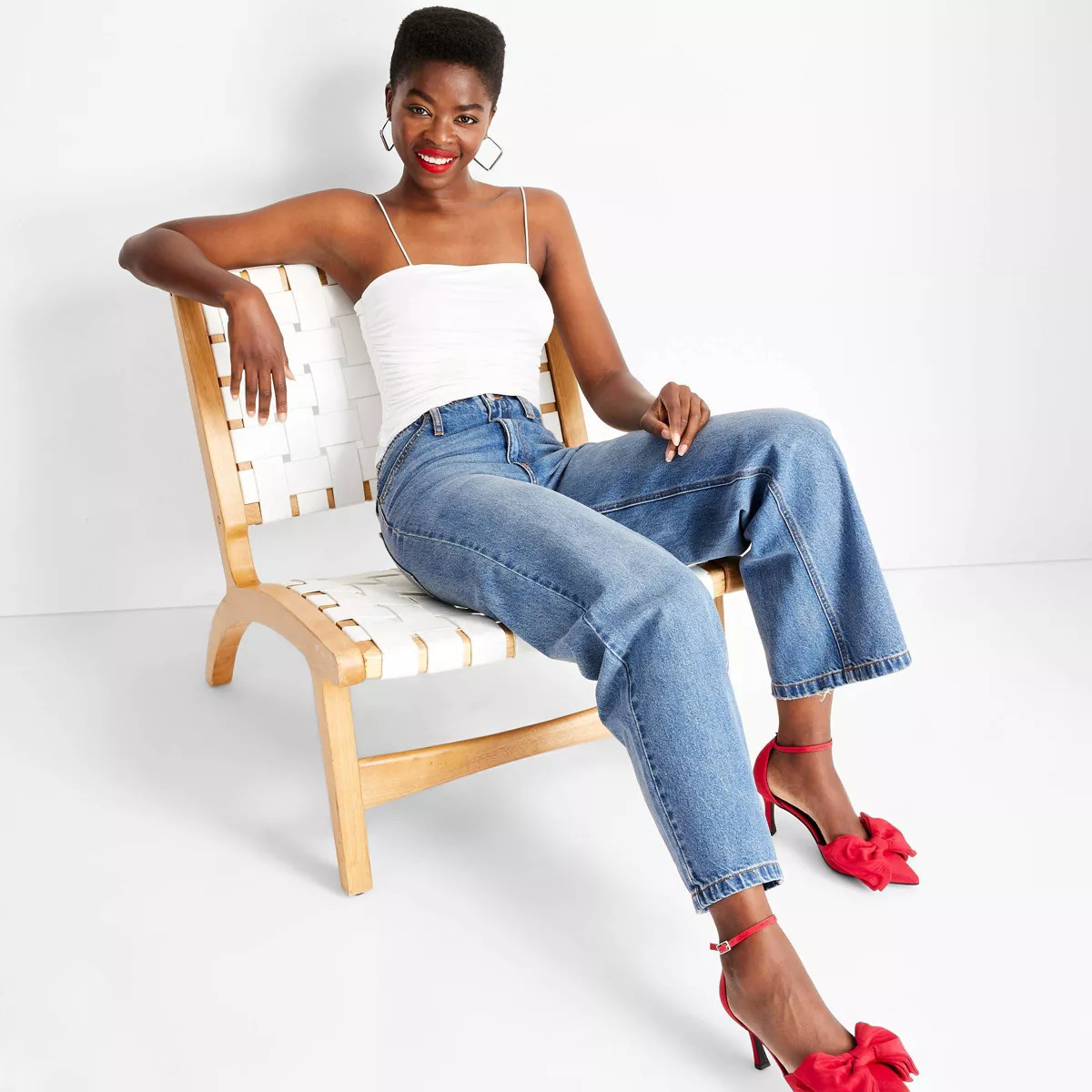 Women's Mid-Rise Wide Leg Jeans - Future Collective Medium Wash | Target