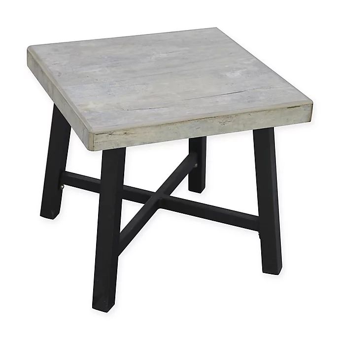 Bee & Willow™ Home Faux Concrete 18" Square Side Table in Beige | Bed Bath & Beyond