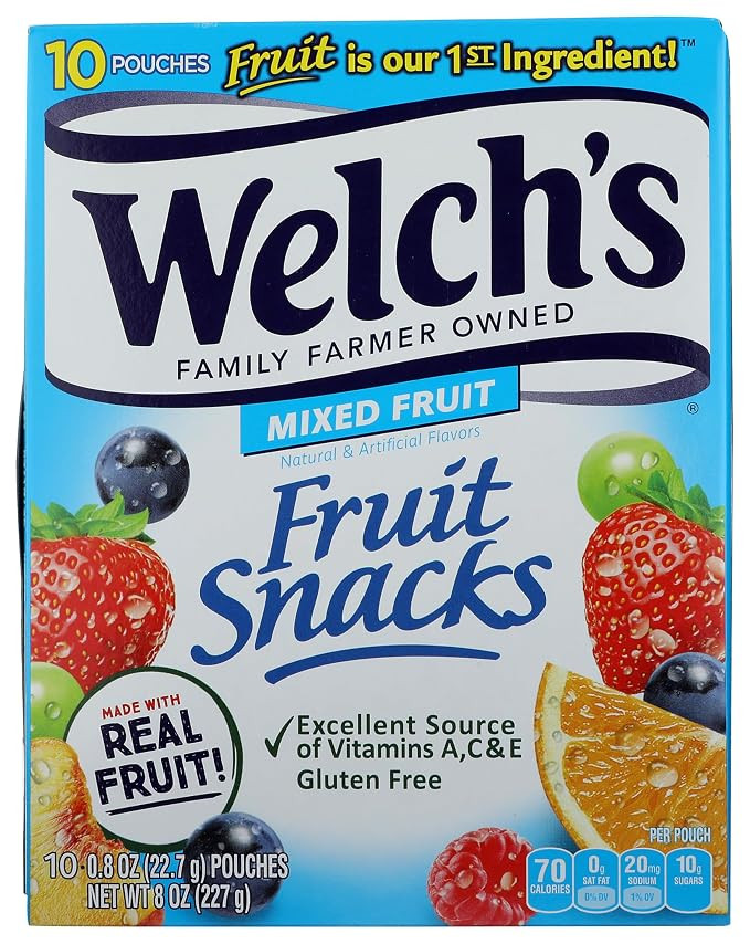 Welch's, Mixed Fruits Mixed Fruits Fruit Snacks Pouches, 8 Ounce | Amazon (US)