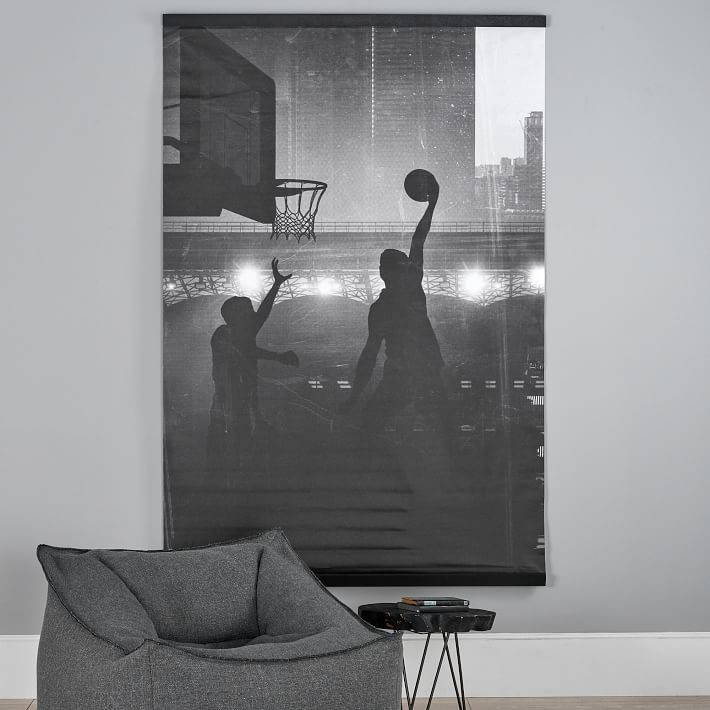 Black and White Basketball Wall Mural | Pottery Barn Teen