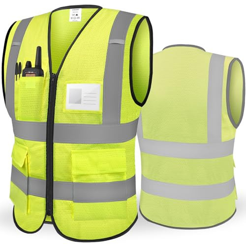 TICONN Reflective Safety Vest High Visibility Class II Mesh Vest for Women & Men Meets ANSI Standards (1PK, Yellow, M) | Amazon (US)