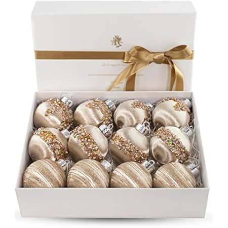 9 Pcs Silk Christmas Balls, Satin Christmas Tree Hanging Ornaments, Christma Luxury Home Decorations | Amazon (US)