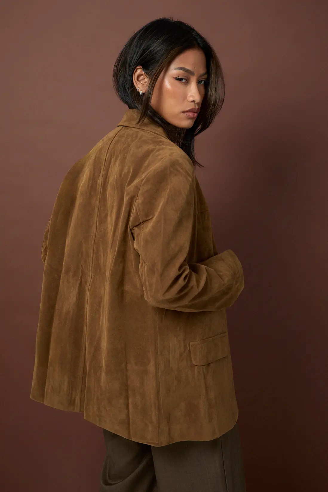 Vintage Look Faux Suede Oversized blazer | Boohoo.com (UK & IE)